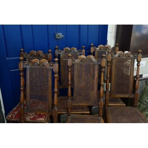 651 - A Set of 6 Antique Mahogany High Back Lattice Back Dining Chairs.