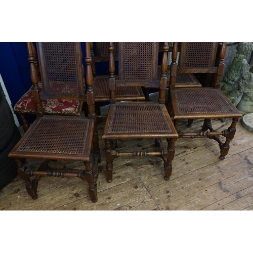 651 - A Set of 6 Antique Mahogany High Back Lattice Back Dining Chairs.