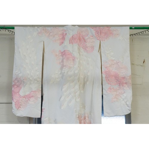 768 - A Japanese Shot & Worsten embroidered Silk Kimono.