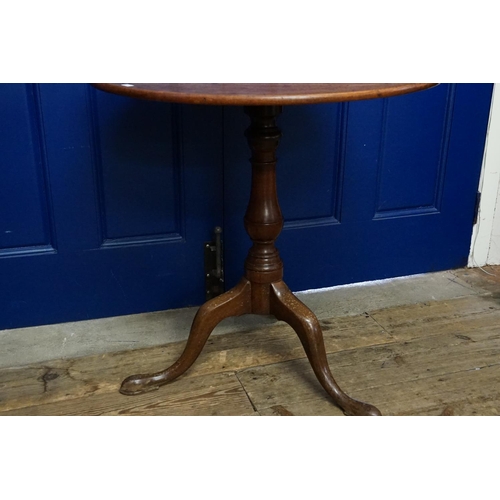 464 - A Victorian Mahogany Tilt Top Wine Table, Resting on Shaped Tripod Base with Turned Column. Measurin... 