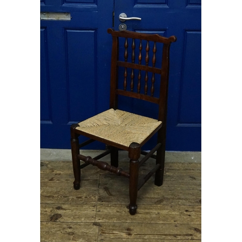 504 - A Collection of Eight Turned Back North Country Chestnut & Stained Dining Chairs to include two Elbo... 