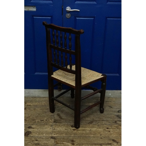 504 - A Collection of Eight Turned Back North Country Chestnut & Stained Dining Chairs to include two Elbo... 