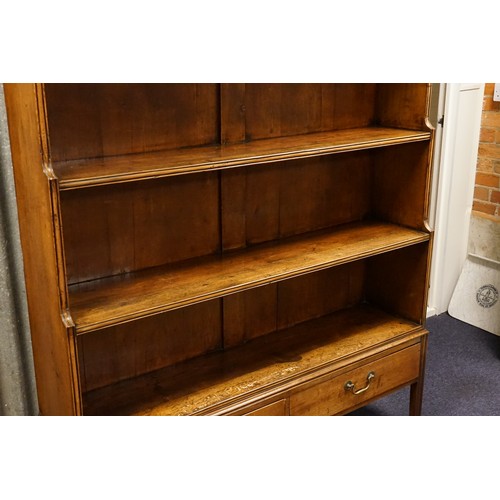 514 - A Late 19th Century Waterfall Design Bookcase with Reeded & Cut Frontage, fitted two drawers & resti... 