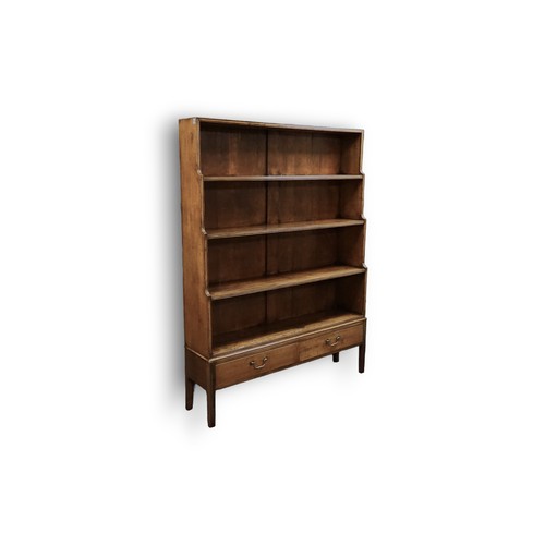 514 - A Late 19th Century Waterfall Design Bookcase with Reeded & Cut Frontage, fitted two drawers & resti... 