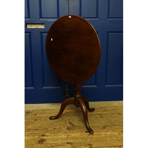 526 - An Antique Circular Topped Tripod Wine Table with a Flip-Top & resting on Pad Feet. Measuring: 83cms... 