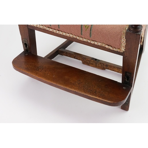 531 - A Regency Mahogany Child's Chair with a Rope Twist Back, Swan Neck Arms, alternating Foot Step & a f... 