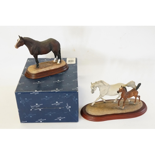 402 - A Border Fine Art study of a Brown Horse in Original Box along with one other of Running Horses by A... 