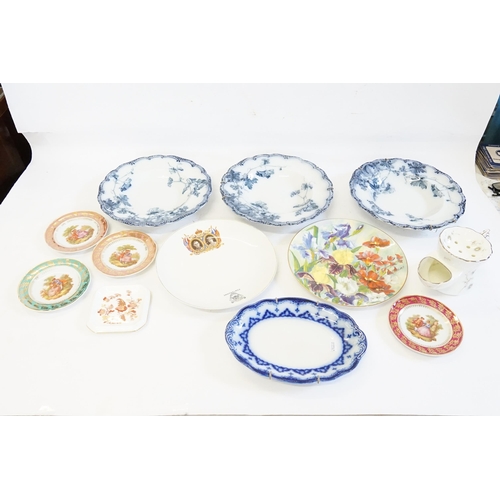 425 - A Collection of China Plates to include Three Lonsdale Plates, Limoges Plates, etc.