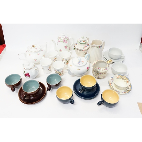 441 - A Collection of China to include a Shelley Floral Tea Pot, Ansley Mugs, Copeland, etc.