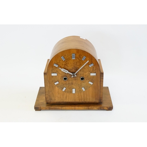 239 - An Art Deco Walnut Cased & Chrome mounted Bracket Clock.