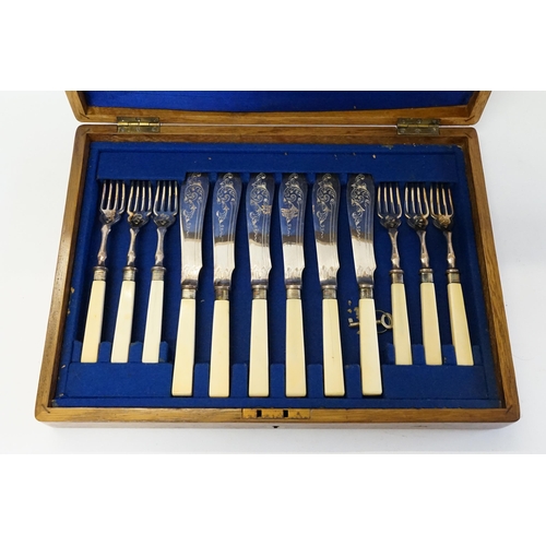 50 - A Part Canteen of Fish Cutlery in Original Case.