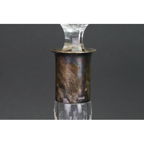 11 - A Silver mounted Thumb Cut Decanter with Danish Hallmarks.