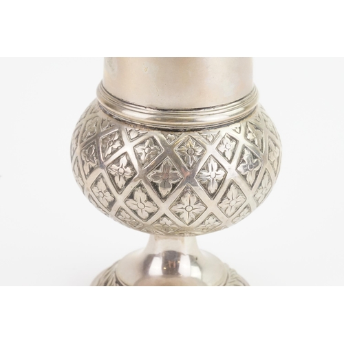 14 - A Large 18th Century design Pierced Work Sugar Caster decorated with Criss/Cross Quatro Foils, Gadro... 