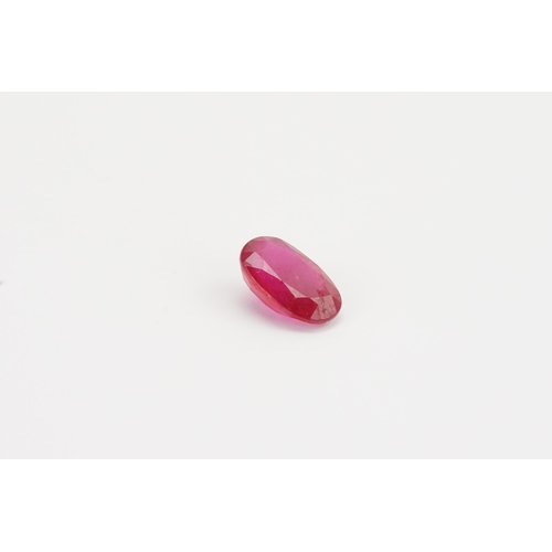 80 - A modified pear cut synthetic Ruby 14.14ct. Weight 2.83g.