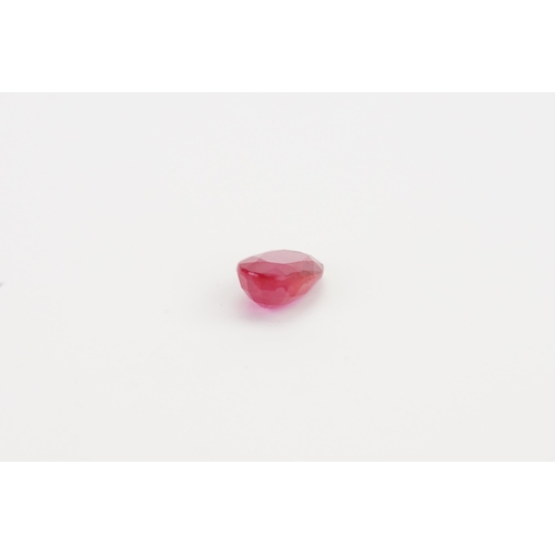 80 - A modified pear cut synthetic Ruby 14.14ct. Weight 2.83g.