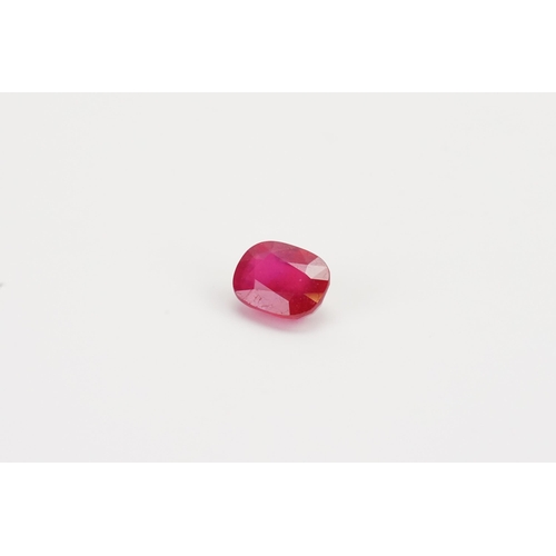 81 - A cushion cut synthetic Ruby 11.86ct. Weight 2.36g.