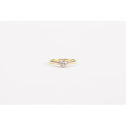 101 - An 18ct Gold Single Stone Diamond Ring set with a Diamond of approx 0.25. Size: K. Weight: 2.2 grams... 