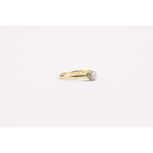 101 - An 18ct Gold Single Stone Diamond Ring set with a Diamond of approx 0.25. Size: K. Weight: 2.2 grams... 