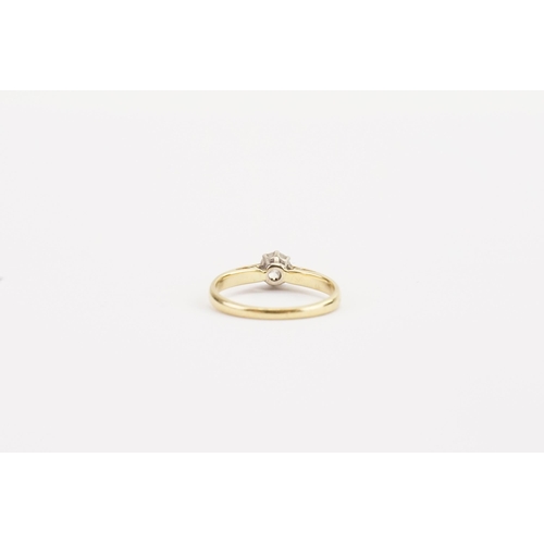 101 - An 18ct Gold Single Stone Diamond Ring set with a Diamond of approx 0.25. Size: K. Weight: 2.2 grams... 