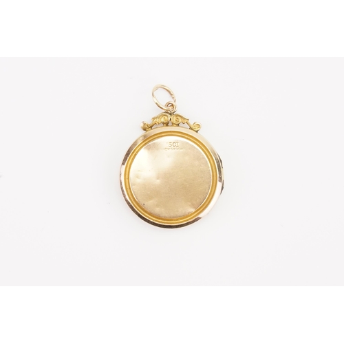 107 - A 15ct Gold uncut Diamond set locket. 24mm diameter. Weight total 5.7g.