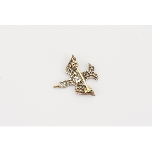 118 - A Diamond Dove brooch, set with 60 small assorted old cut Diamonds approx 1.5mm each, one diamond ap... 