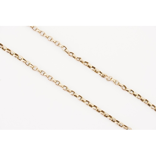 127 - A 9ct Gold hoop link necklace. Weight 6g. Length 50cm.