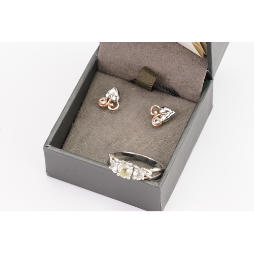 154 - A pair of Clogau earrings, along with a Silver Clogau ring.