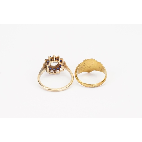 158 - A 9ct Gold ring, along with another ring. Weight 6g.