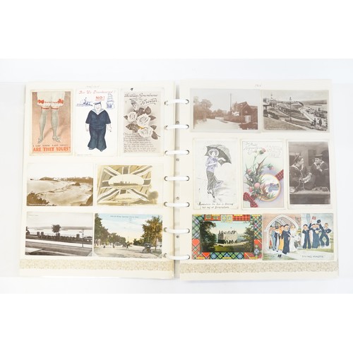 709 - A Large Album Containing a lovely collection of Edwardian & Later Chromolithographic Donald McGill, ... 