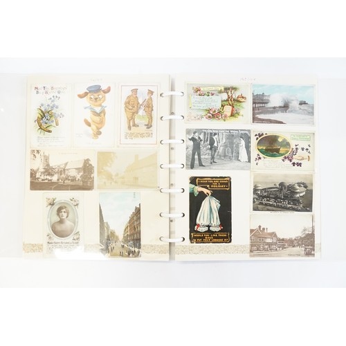 709 - A Large Album Containing a lovely collection of Edwardian & Later Chromolithographic Donald McGill, ... 