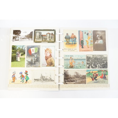 709 - A Large Album Containing a lovely collection of Edwardian & Later Chromolithographic Donald McGill, ... 