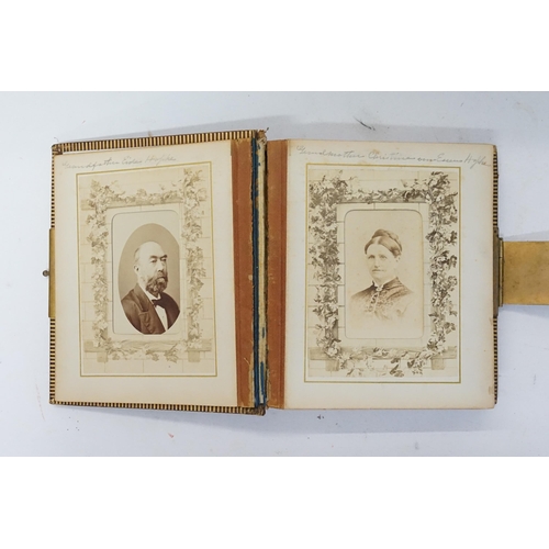 714 - A Late 19th Century Photograph Album in Moroccan Leather containing a collection of Photographs take... 