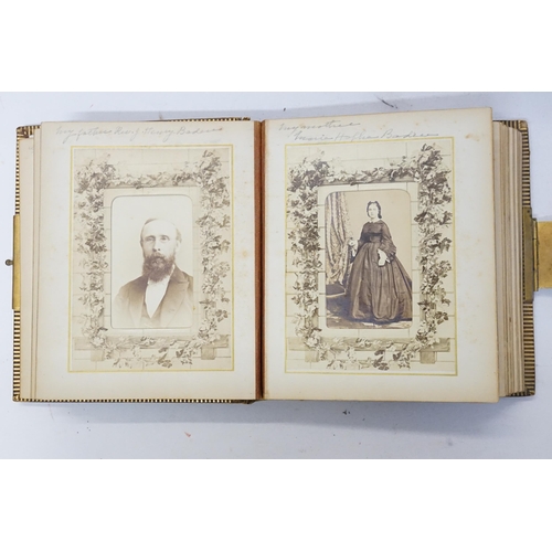 714 - A Late 19th Century Photograph Album in Moroccan Leather containing a collection of Photographs take... 