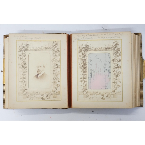 714 - A Late 19th Century Photograph Album in Moroccan Leather containing a collection of Photographs take... 