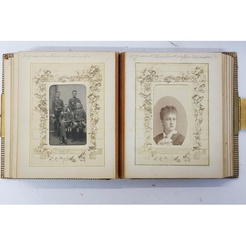 714 - A Late 19th Century Photograph Album in Moroccan Leather containing a collection of Photographs take... 