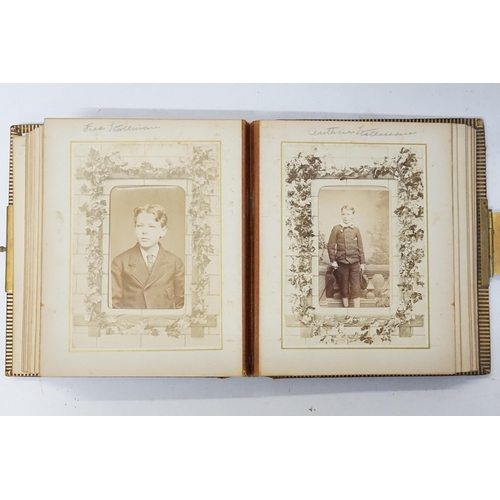 714 - A Late 19th Century Photograph Album in Moroccan Leather containing a collection of Photographs take... 