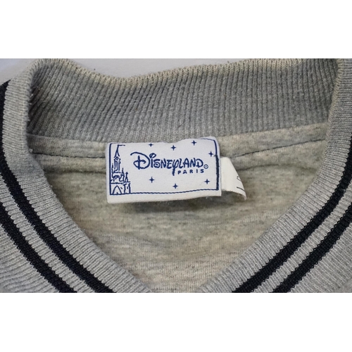 613 - A Disneyland Paris Grey & Black Button Up Sweater with a Mickey Mouse 1928 Monogram. Large XL.