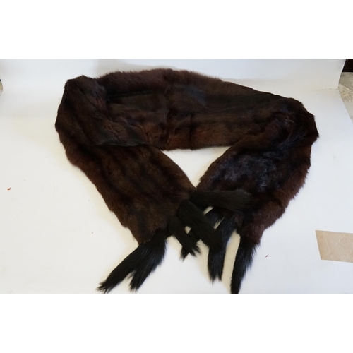 615 - A Musquash Fur Stole in Brown.