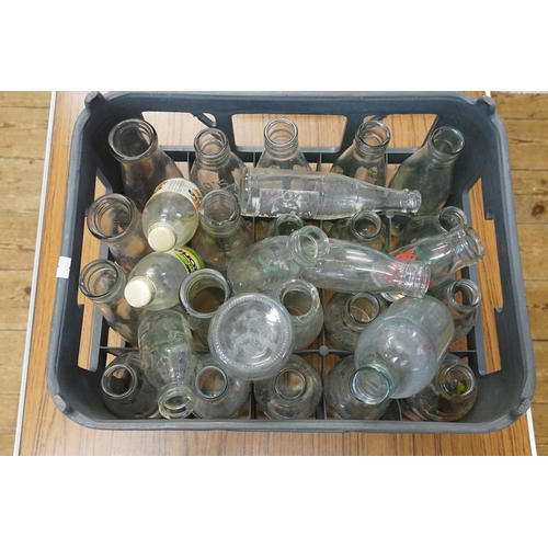 655 - A Collection of Vintage Milk Bottles in an Original Crate.