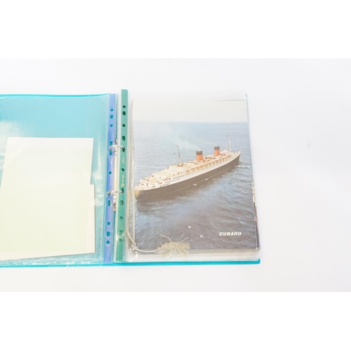 723 - A Folder containing a quantity of Cunard Menus aboard the RMS Queen Mary for 1967 & other items of i... 