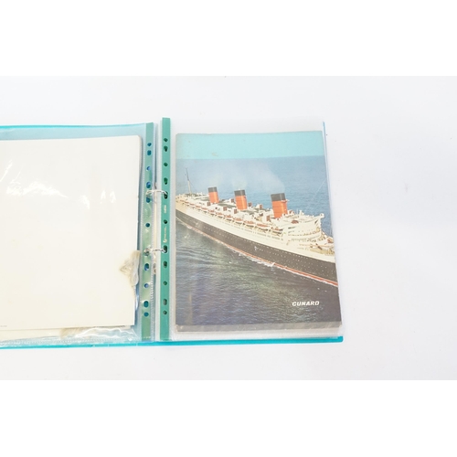 723 - A Folder containing a quantity of Cunard Menus aboard the RMS Queen Mary for 1967 & other items of i... 