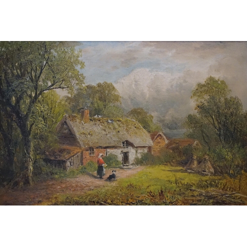 762 - A George Turner (1840-1910) Oil on Canvas depicting a Cottage at Ingleby, Derbyshire, Dated 1906. Me... 