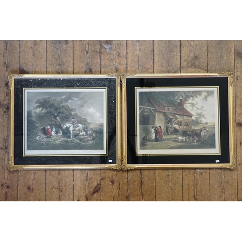 824 - A Pair of Mezzotints After Morland by 