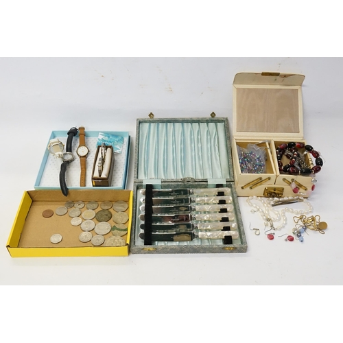 174 - A Collection to include a Silver Brooch, 2 x Child's Bracelets, Costume Jewellery, Quartz Watches, U... 