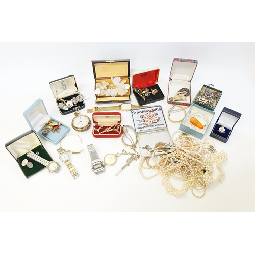 178 - A Quantity of Costume Jewellery to include Cufflinks, Watches, etc.