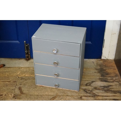 483 - A Small Chest of Four Drawers painted Grey. Measuring: 42cms across x 51cms high x 31cms deep.