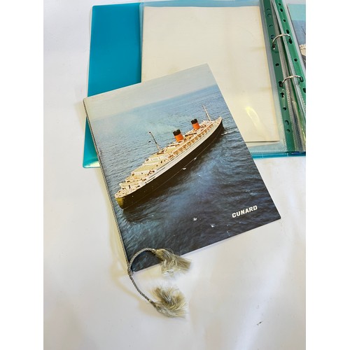 723 - A Folder containing a quantity of Cunard Menus aboard the RMS Queen Mary for 1967 & other items of i... 