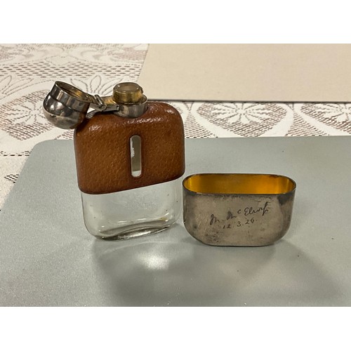 34 - A 1924 James Dixon & Sons Ltd Silver Hip Flask with removable base & a Bayonet fitting. Marked Sheff... 