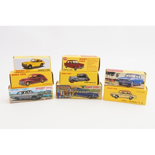 108 - A Collection of 8 x French Dinky/Norev models to include 540 - Opel Kadette, 1408 - Honda S800, 24N ... 