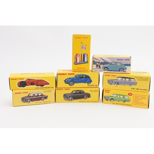 110 - A Collection of 8 x French Dinky/Norev models to include 520 - Fiat 600D, 23D - Auto-Union, 531 - Fi... 